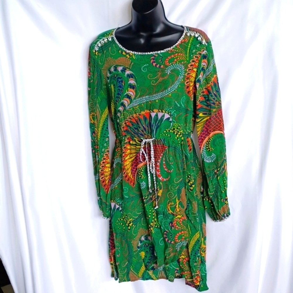 Maeve by Anthropologie women’s green Wrap Skirt dress - size 4, 18" PTP, 36"L